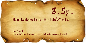 Bartakovics Szidónia névjegykártya